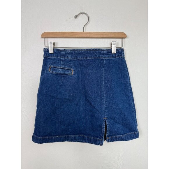 Reformation Womens Salinas‎ Blue Freda High Rise Denim Mini Skirt Size 26 Spring - Picture 2 of 9